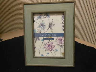 Laura Ashley 5  X 7  Blue Wood Picture Frame W Gray Highlights • £21.22