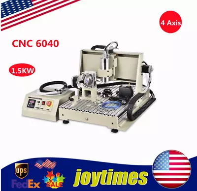 1.5KW 4 Axis Metal Engraving Machine CNC Router 6040 Drilling Milling Machine • $1239