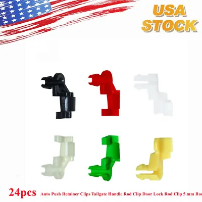 Universal Car Plastic Rivets Door Lock Rod Clip 5 Mm Rod Size 12 Pairs Push Clip • $8.01