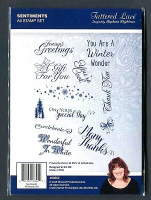 TATTERED LACE Clear Stamps -   Sentiments   A6 Stamp Set 460352 • £3.99