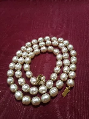 Vintage Miriam Haskell Baroque Pearl Necklace 30 Inch 59 Pearls Must See • $149.95