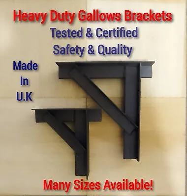 2 Very Strong Gallows Brackets Tested & Certificated Quality And Safety 50x50x5 • £48.99