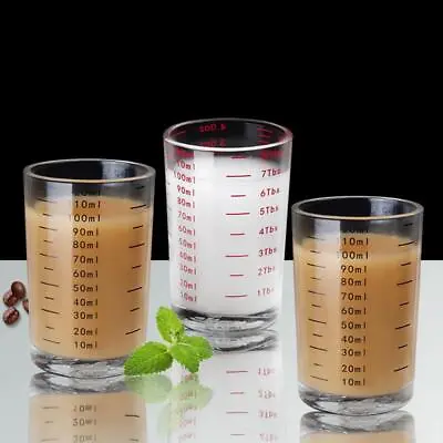 Heat-resistant Glass Measuring Cup Jigger Milk Cup Glass Ounce Cups With Scale • £6.26