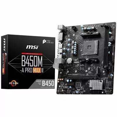MSI B450M-A PRO MAX II Gaming Desktop Motherboard - AMD B450 Chipset - Socket AM • $80.66