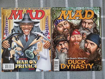 Mad Magazine Lot ~ #523 Oct 2013 & #524 Dec 2013~ Duck Dynasty+obama Spy Covers! • $9.99