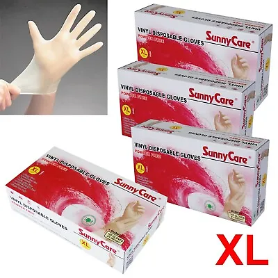 400pcs SunnyCare Powder Free Vinyl Gloves Food Service (Latex Nitrile Free) 🔥XL • $24