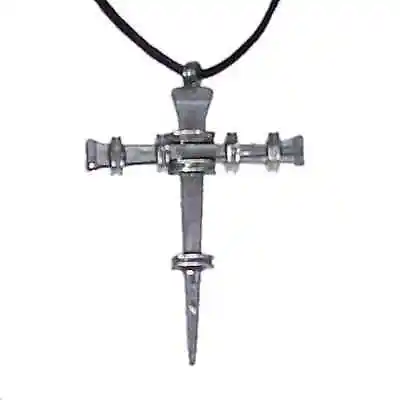 Living Grace Silver Metal Nail Cross Necklace Easter Lent Christian           J7 • $8.79