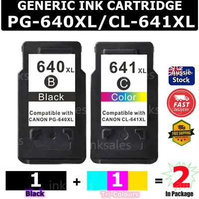 $54.80 • Buy 2x Generic PG-640XL CL-641XL Ink For Canon TS5160 MG2160 MG3560 3660 MX376 MX456