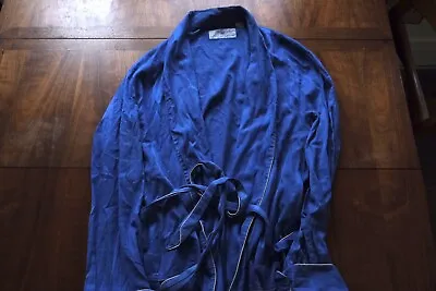 Vintage Blue Tone Stripe Cotton DEREK ROSE X Carroll & Co Robe Dressing Gown M • $75