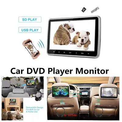 Car Headrest Monitor DVD Player 10.1  USB/SD/HDMI Rear-Seat Entertainment System • $147.22