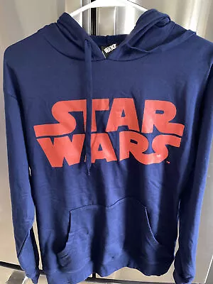 £18.12 • Buy Star Wars Size Large Long Sleeve Hoodie Dark Blue W/Red Letters