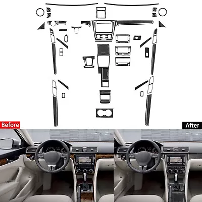 64Pcs Real Carbon Fiber Full Interior Cover Trim Kits For VW Passat NMS B7 12-19 • $314.99