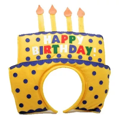 PretendEar Headband Fun Party Costume Celebration Happy Birthday Cake Hat Candle • $6.99