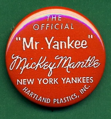 1962 STYLE Hartland Statue Mickey Mantle **RP PIN** NOT A Hang Tag • $5.47