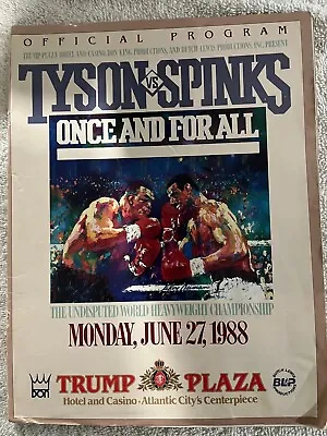 1988 Mike Tyson Michael Spinks Official Heavyweight Boxing Program! Trump Plaza • $10