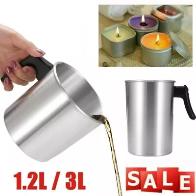 £13.96 • Buy 1.2L/3L Wax Melting Pot Pouring Pitcher Jug Candle Soap Maker Hand DIY Tool UK
