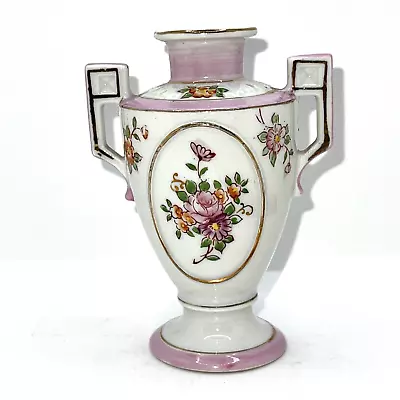 Vintage Pink Floral Porcelain Vase Made In Japan 4.5 Inches Tall • $7.99