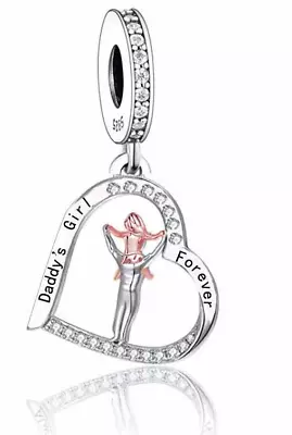 Genuine Sterling Silver 925 Daddys Girl Dad Father Daughter Love Heart Charm • £15.99