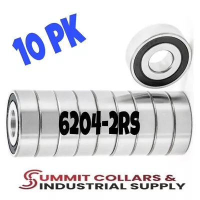 (10) 6204 2rs C3 Premium Rubber Sealed Bearing 20x47x14mm Emq • $17.99