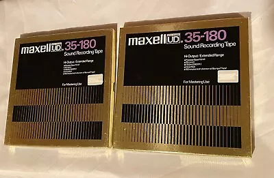 Maxell UD 35-180 Position 10.5  X 1/4  Metal Reel Tape Lot Of 2 NEW OPEN BOX • $174.99