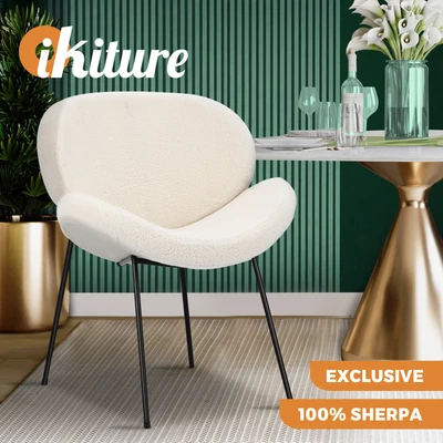 $109.90 • Buy Oikiture Dining Chair Kitchen Accent Chairs Cafe Set Soft Sofa Metal Leg Home
