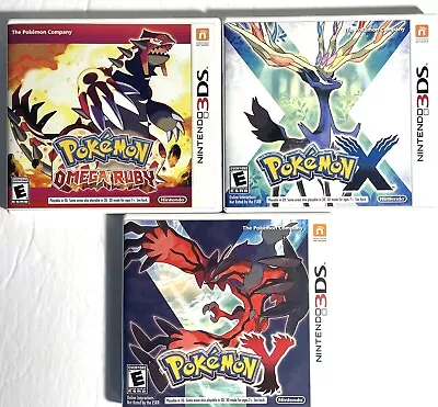 Lot 3 NINTENDO 3DS POKEMON X Y OMEGA RUBY Cases Tested Works • $89.99