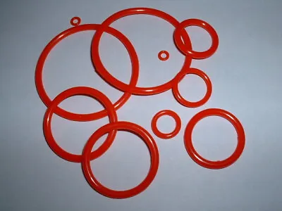 Orange Silicone Rubber Metric O Ring Seal 3mm To 50mm I.d. High Temp 200c Max • £2.79