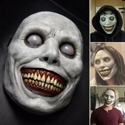 $11.39 • Buy Creepy Halloween Mask Smiling Demon Horror Cosplay Costume Halloween Party Prop 