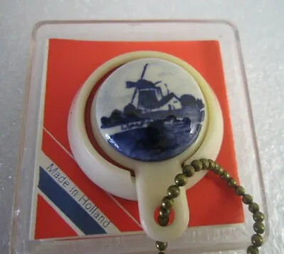 Vintage Blue Delft / Celluloid Magnetic Key Chain Holder In Orig. Plastic Box • $35.10