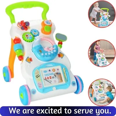 2 In1 Baby Walker First Steps Activity Walkers Toddlers Musical Bouncer Toy Cars • £24.97