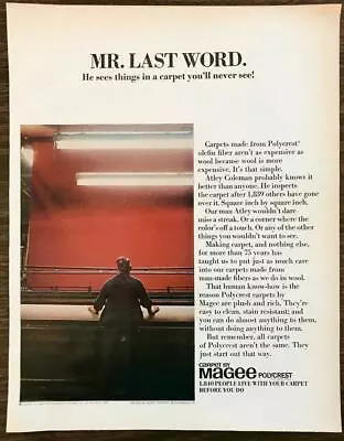1967 Magee Polycrest Carpet Print Ad Mr. Last Word Atley Coleman Inspector • $9.85
