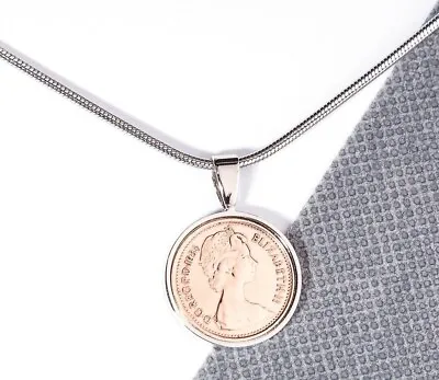 1984 40th Birthday Half Pence Decimal Coin Pendant - Choose The Metal Colour • £24.99