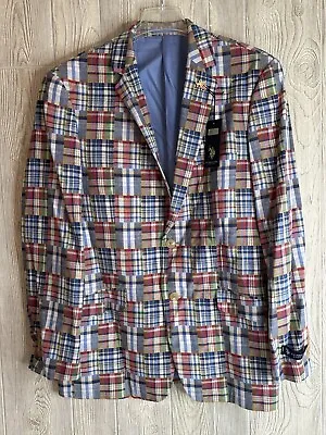 NWT Ralph Lauren US Polo Men's Size 40R Madras Plaid Patchwork Blazer Jacket • $132.95