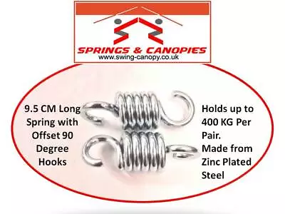  2 X Heavy Duty Suspension Hooks Or Springs For 2-3 Seat Garden Swing Hammock • £8.95