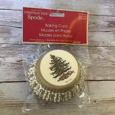 Spode Christmas Tree Holiday Paper Muffin Liners Baking Cups Gold Cream New 50 • $9.75