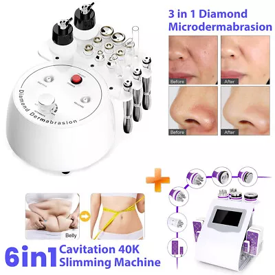 3 In 1 Diamond Microdermabrasion Machine Skin Peel Spray+ 6in1 Cavitation 40K US • $348
