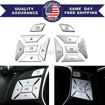 Steering Wheel Button Silver Trim Fit 2012-16 Mercedes Benz E C G Class GLA ML • $10.49