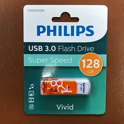 £12.39 • Buy NEW PHILIPS 128 GB Vivid HIGH SPEED USB 3.0 Flash Drive Memory Stick Pen Drive