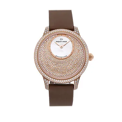 Jaquet Droz Petite Heure Minute Shiny Auto Gold Diamond Ladies Watch J005003220 • £24206.54