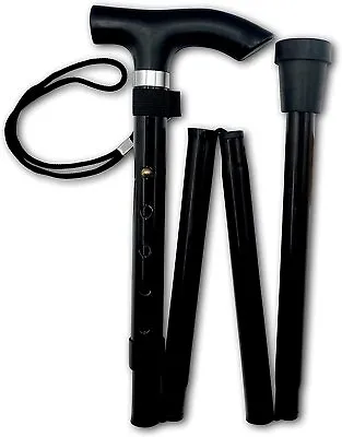 Walking Stick Easy Fold Adjustable Cane Lightweight Mobility Collapsible Sticks • £7.29