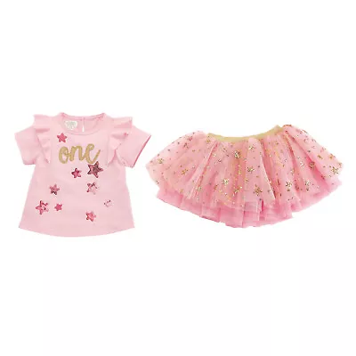 Mud Pie Little Girl One Birthday Skirt Set Size 12-18 Months - New With Tag • $37