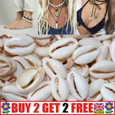 £5.85 • Buy 50pcs Drilled Natural Beach Cowry Cowrie Sea Shell Beads Tribal Jewellery Craft-