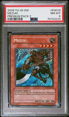 2008 Yugioh  Premium Pack 2  Pp02-en016 Mezuki Secret Rare Psa 8 Nm #75753225 • $59.90