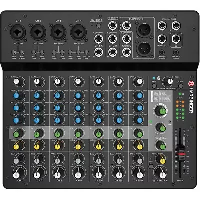Harbinger LV12 12-Channel Analog Mixer With Bluetooth & FX • $189.99