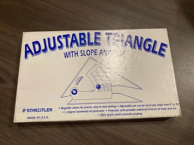 Staedtler Mars Adjustable Triangle With Slope & Rise 964 50-10 Vintage • $16.99