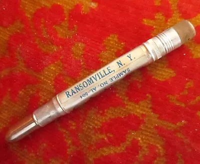 Vintage 40's Aluminum Ransomville New York Insurance BULLET PENCIL ADVERTISING • $15.47