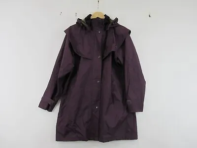 Jack Murphy Waterproof Jacket Coat Ladies UK 14 Purple Tartan Lined Hooded • £35.50
