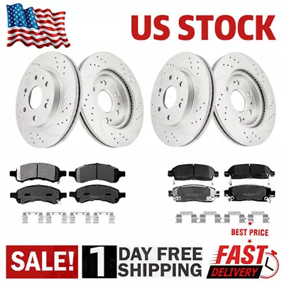 Front & Rear Rotors + Brake Pads For Chevrolet Traverse GMC Acadia Buick Enclave • $189.61