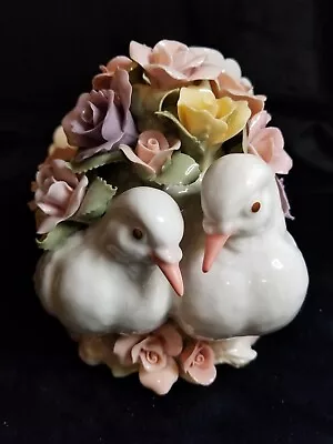 Vintage Love Birds Ceramic Wedding Flowers YH Company Australia 2001 • $35