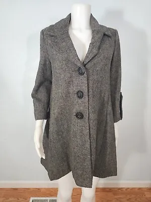 Cabi Trench Coat Womens Sz 4 Tweed Brown  • $19.99